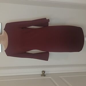 Calvin Klein Plum Wine Colored w/ Dress Bell Sleeves, Size 8, Perfect Condition